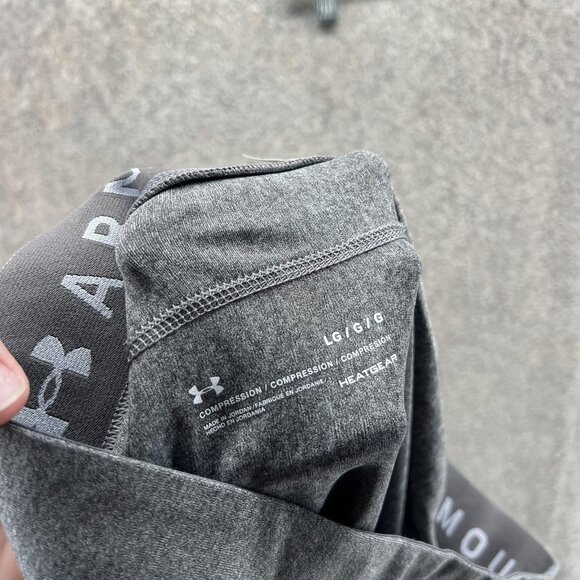 Under Armour Pants Womens Large Gray HeatGear Compression 3/4 Leggings Running - Picture 3 of 10